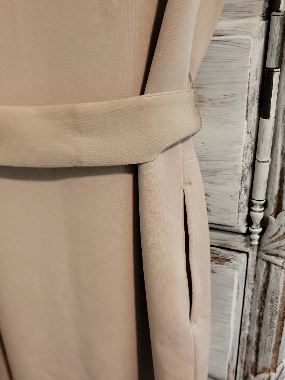 SPANX Sleeveless Belted Midi Dress in Beige - Picture 5 of 5